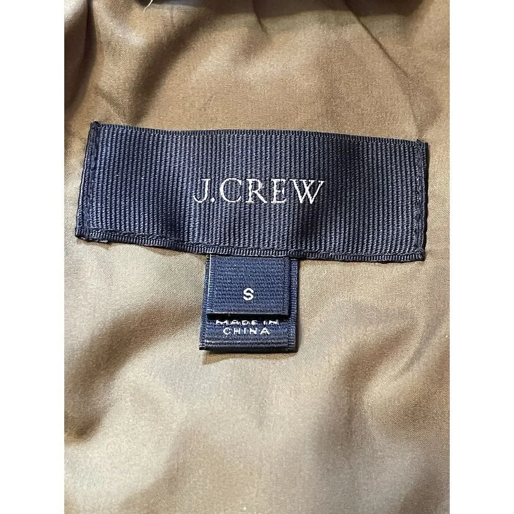 J Crew Vest‎ Womens S Olive Green Quilted Excursion Down Vest Hiking  B0109 - Picture 8 of 11